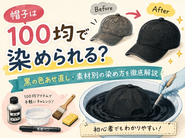 帽子は100均で染められる？黒の色あせ直し・失敗しない染め方を解説