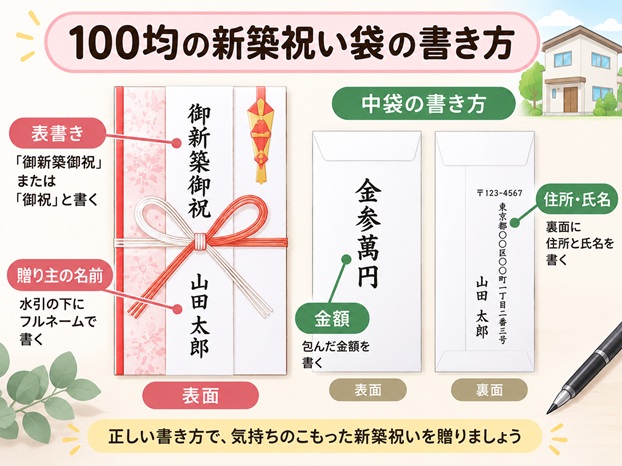 100均の新築祝い袋の書き方