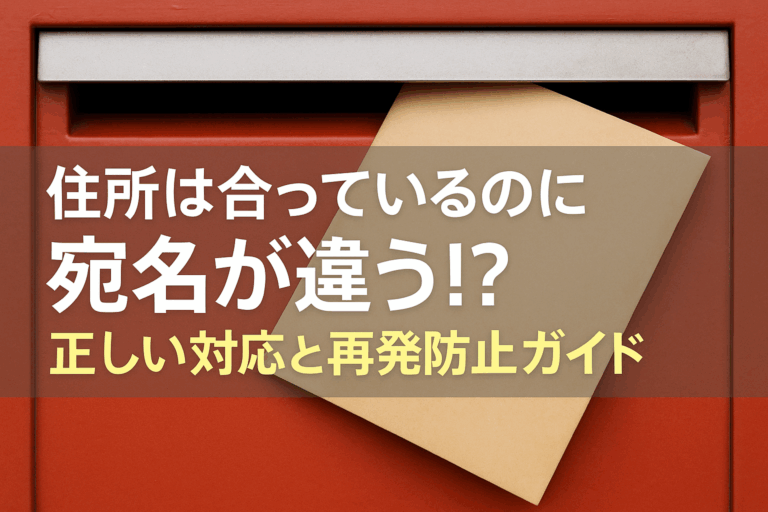 住所は合っているが宛名が違う！その時どうする？正しい対応と再発防止ガイド