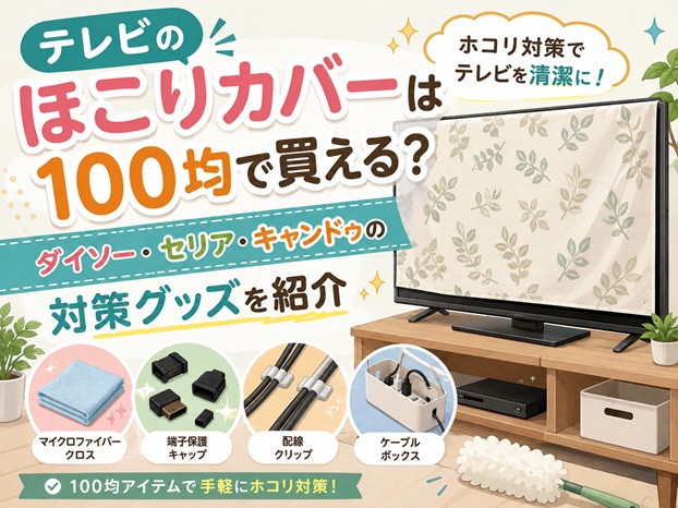 テレビのほこりカバーは100均で買える?ダイソー・セリア・キャンドゥの対策グッズを紹介