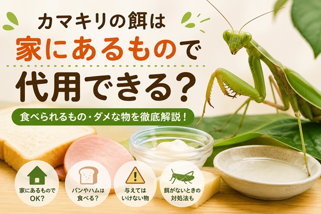 カマキリの餌は家にあるもので代用できる？食べられるもの・NGなものをわかりやすく解説