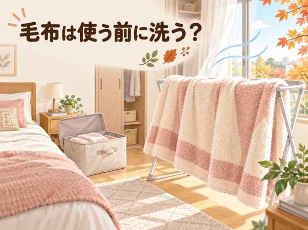 毛布は使う前に洗う？収納から出したときのお手入れと干し方